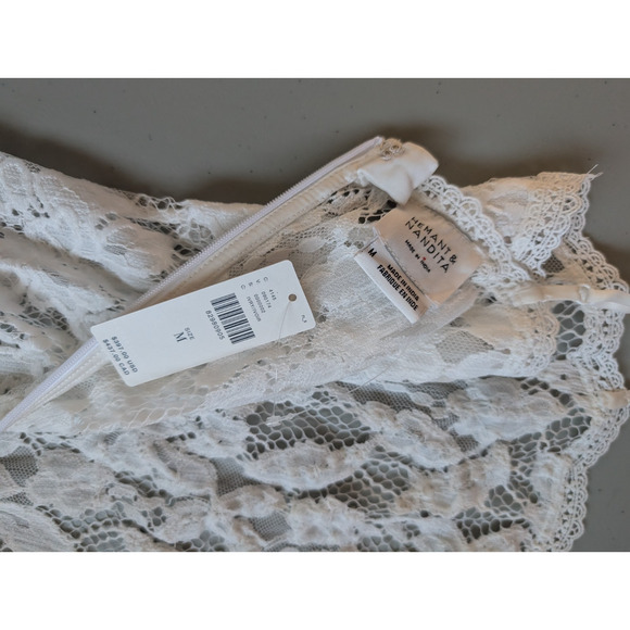NWD Hemant & Nandita Embellished Sheer Lace Midi Dress Size M Ivory #NB461 - Picture 12 of 14